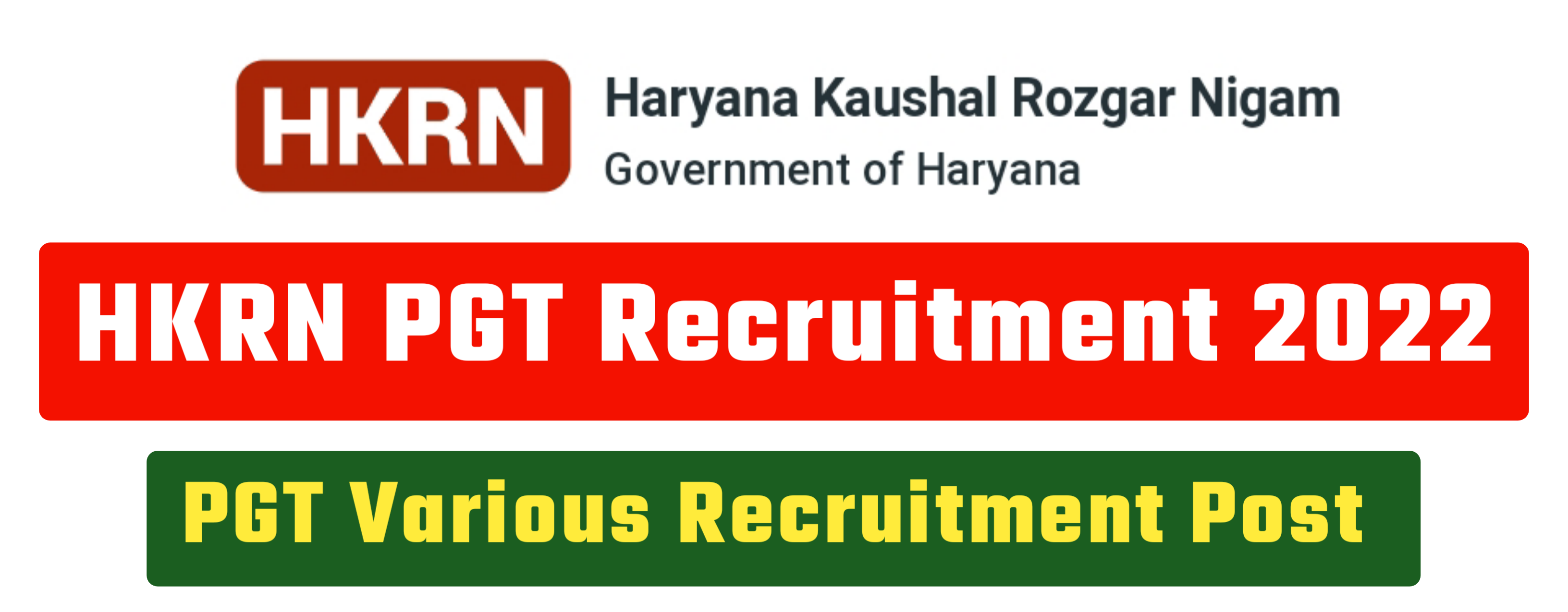 HKRN PGT Recruitment 2022