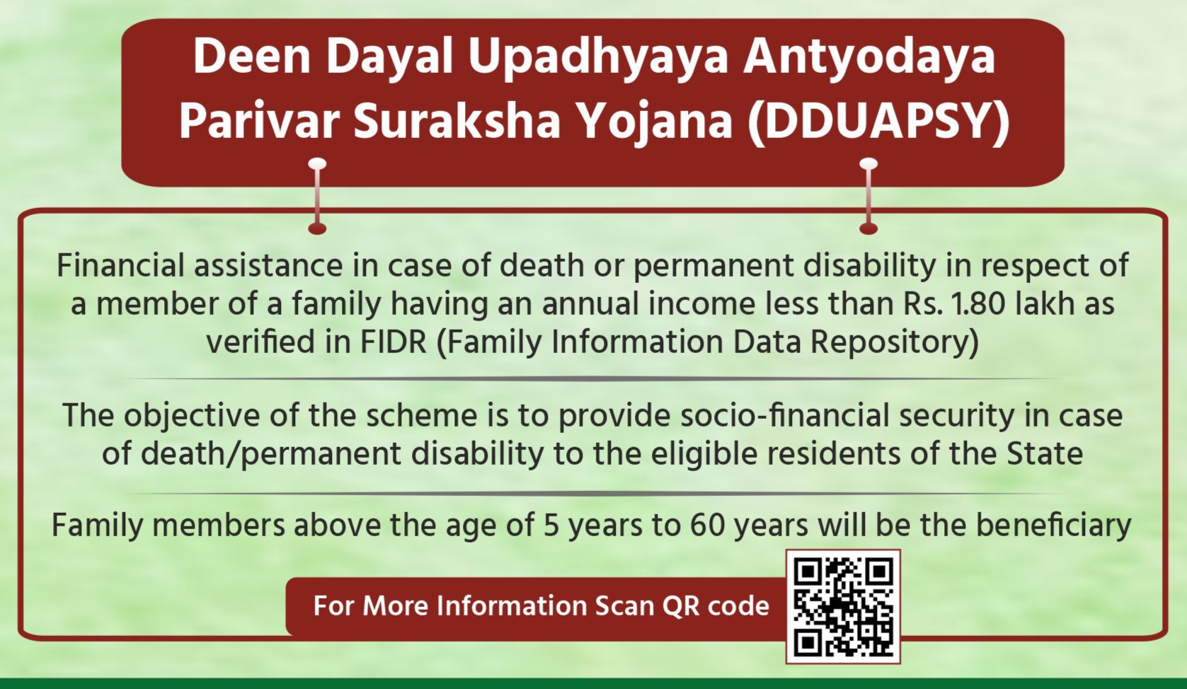 Deen Dayal Upadhyaya Antyodaya Parivar Suraksha Yojana