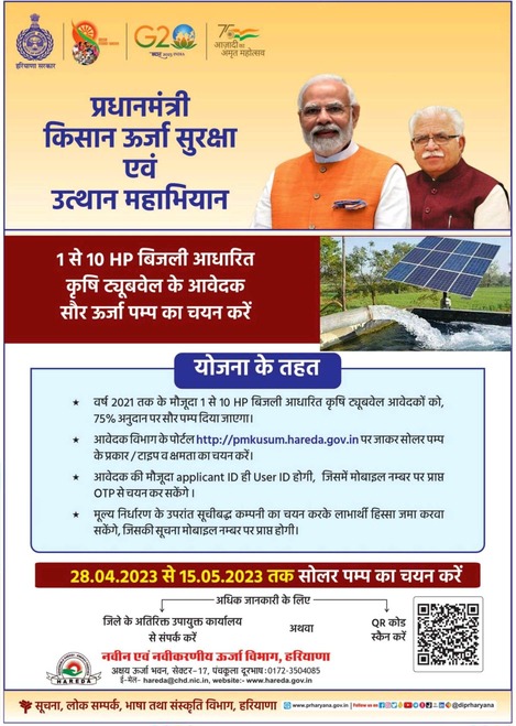 Haryana Solar Water Pumping Scheme 2023